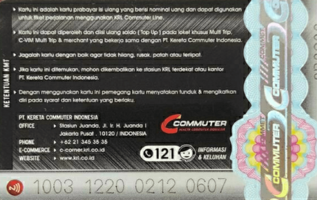Multi-Trip Card (KMT) Design Competition — back