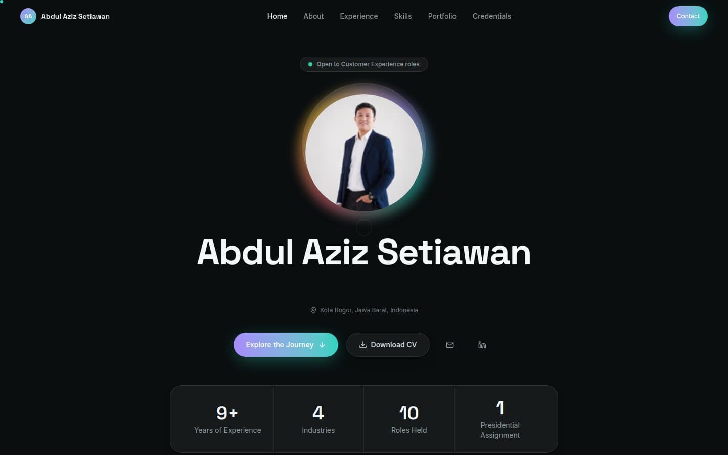 This portfolio site on desktop